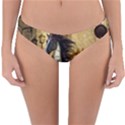 Awesome Steampunk Horse, Clocks And Gears In Golden Colors Reversible Hipster Bikini Bottoms View1