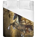 Awesome Steampunk Horse, Clocks And Gears In Golden Colors Duvet Cover (California King Size) View1