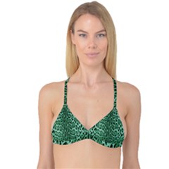 Green Leopard Print Reversible Tri Bikini Top