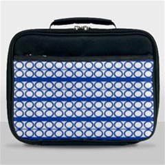 Circles Lines Blue White Pattern  Lunch Bag