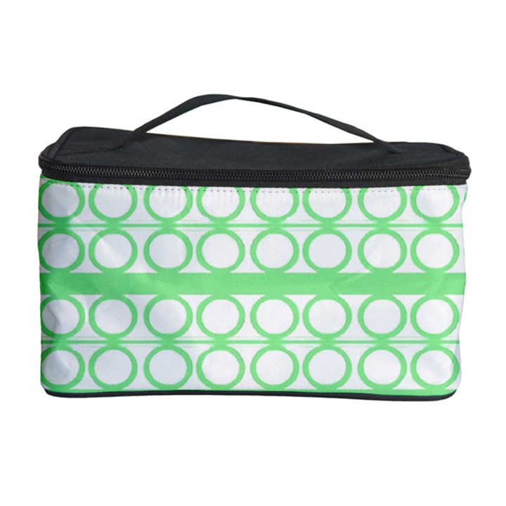 Circles Lines Green White Pattern Cosmetic Storage Case