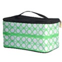 Circles Lines Green White Pattern Cosmetic Storage Case View3