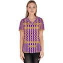 Purple Yellow Wavey Lines Scrub Top View1