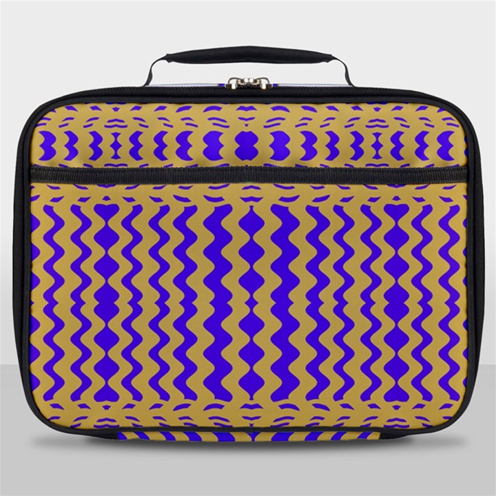 Purple Yellow Wavey Lines Full Print Lunch Bag