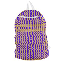 Purple Yellow Wavey Lines Foldable Lightweight Backpack by BrightVibesDesign