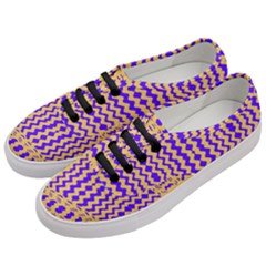 Purple Yellow Wavey Lines Women s Classic Low Top Sneakers by BrightVibesDesign