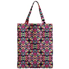 Multicolored Abstract Geometric Pattern Zipper Classic Tote Bag by dflcprints