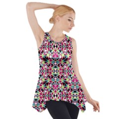 Multicolored Abstract Geometric Pattern Side Drop Tank Tunic by dflcprints