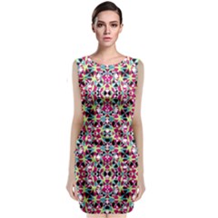 Multicolored Abstract Geometric Pattern Classic Sleeveless Midi Dress by dflcprints