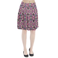 Multicolored Abstract Geometric Pattern Pleated Skirt by dflcprints