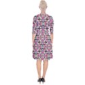 Multicolored Abstract Geometric Pattern Wrap Up Cocktail Dress View2