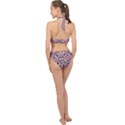 Multicolored Abstract Geometric Pattern Halter Side Cut Swimsuit View2