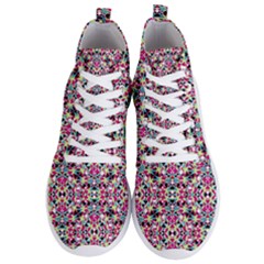 Multicolored Abstract Geometric Pattern Men s Lightweight High Top Sneakers by dflcprints