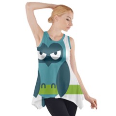 Owl Comic Animal Side Drop Tank Tunic by Simbadda