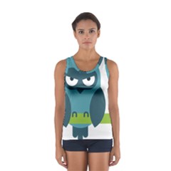 Owl Comic Animal Sport Tank Top 