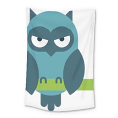 Owl Comic Animal Small Tapestry by Simbadda