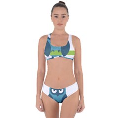 Owl Comic Animal Criss Cross Bikini Set