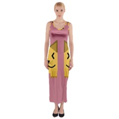 Pet Animal Feline Domestic Animals Fitted Maxi Dress by Simbadda