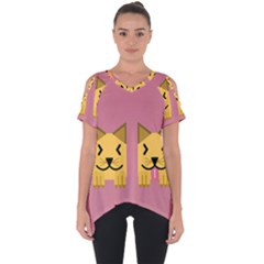 Pet Animal Feline Domestic Animals Cut Out Side Drop Tee by Simbadda