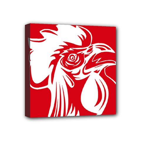 Cock Logo Emblem Symbol France Mini Canvas 4  X 4  by Simbadda