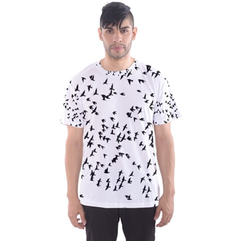 Flock Birds Animals Flying Men s Sports Mesh Tee by Simbadda