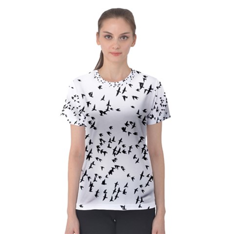 Flock Birds Animals Flying Women s Sport Mesh Tee by Simbadda