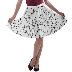 Flock Birds Animals Flying A-line Skater Skirt by Simbadda