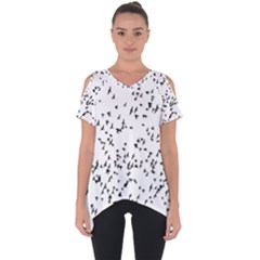 Flock Birds Animals Flying Cut Out Side Drop Tee