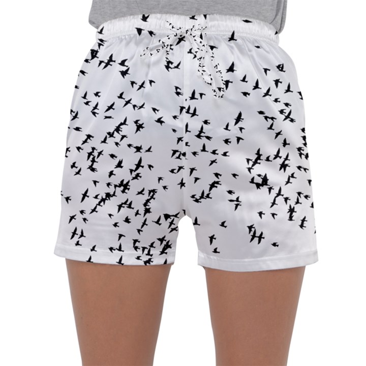 Flock Birds Animals Flying Sleepwear Shorts