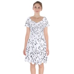 Flock Birds Animals Flying Short Sleeve Bardot Dress