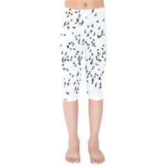 Flock Birds Animals Flying Kids  Capri Leggings 