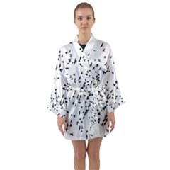 Flock Birds Animals Flying Long Sleeve Kimono Robe