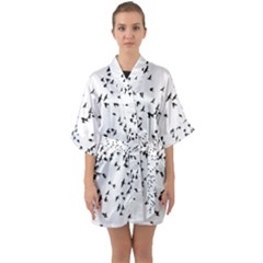 Flock Birds Animals Flying Quarter Sleeve Kimono Robe