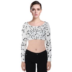 Flock Birds Animals Flying Velvet Crop Top