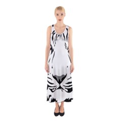 Tiger Pattern Animal Design Flat Sleeveless Maxi Dress