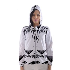 Tiger Pattern Animal Design Flat Hooded Windbreaker (women) by Simbadda