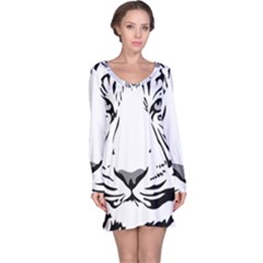 Tiger Pattern Animal Design Flat Long Sleeve Nightdress by Simbadda