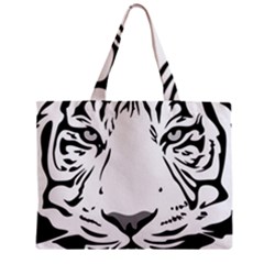 Tiger Pattern Animal Design Flat Zipper Mini Tote Bag by Simbadda