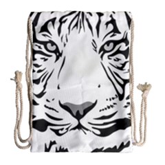 Tiger Pattern Animal Design Flat Drawstring Bag (large) by Simbadda