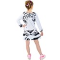 Tiger Pattern Animal Design Flat Kids  Long Sleeve Velvet Dress View2