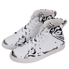 Tiger Pattern Animal Design Flat Women s Hi-top Skate Sneakers by Simbadda