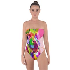 Animal Colorful Decoration Lion Tie Back One Piece Swimsuit by Simbadda