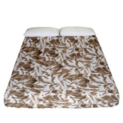 Leaves Texture Pattern Fitted Sheet (queen Size) by dflcprints