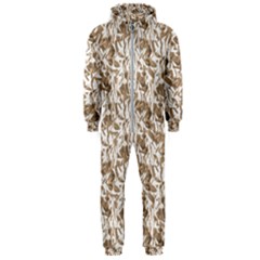 Leaves Texture Pattern Hooded Jumpsuit (men)  by dflcprints