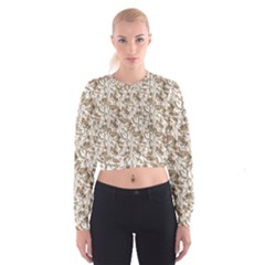 Leaves Texture Pattern Cropped Sweatshirt by dflcprints