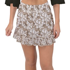 Leaves Texture Pattern Fishtail Mini Chiffon Skirt by dflcprints