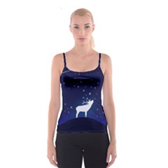 Design Painting Sky Moon Nature Spaghetti Strap Top by Simbadda