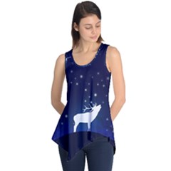 Design Painting Sky Moon Nature Sleeveless Tunic by Simbadda