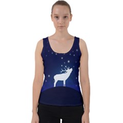 Design Painting Sky Moon Nature Velvet Tank Top by Simbadda