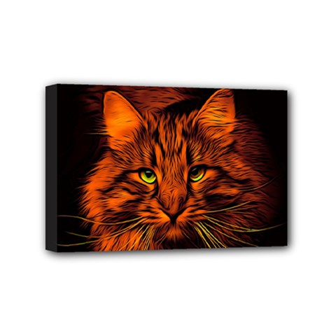 Cat Digiart Artistically Cute Mini Canvas 6  X 4  by Simbadda